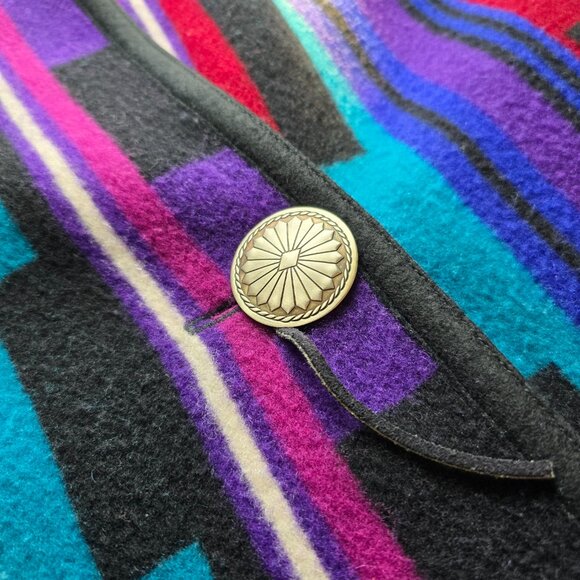 Vintage Southwestern Mid Wool Coat Women's Large - Picture 4 of 6